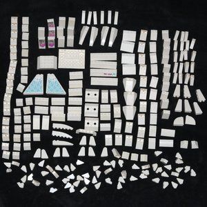 WHITE LEGO ROOF SLOPE BULK LOT - 244 PCS